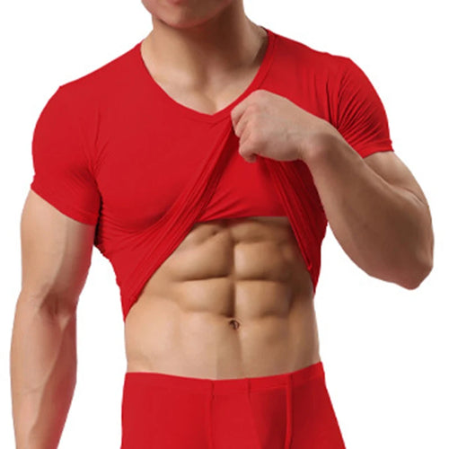 Ice Silk T Shirt for Men Summer Breathable Short Sleeve Tops Men's