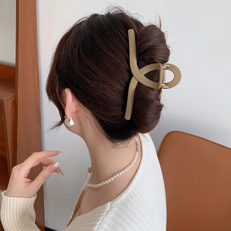 4PCS Women Hair Claw Clip Cross Matte Hairpin Fashion Elegant