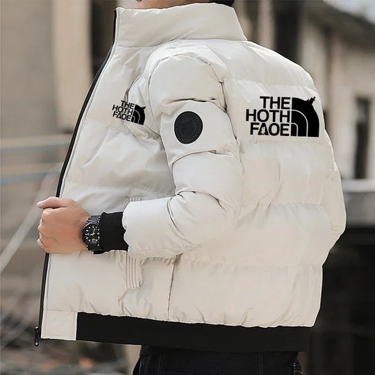 2024Men's Padded Cotton Jacket, Tiger Head Logo, Short, Thick, Casual,
