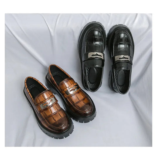 STRONGSHEN Men Oxford Shoes Leather Platform Casual Shoes Comfortable Formal Loafer Business Office Formal Dress Shoes 38-46