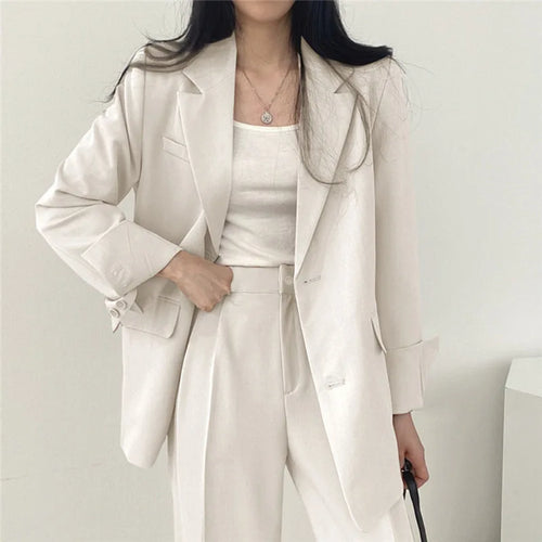 Fall Fashion Long Sleeve Blazer Mujer Pant Sets Blazers Women 2024