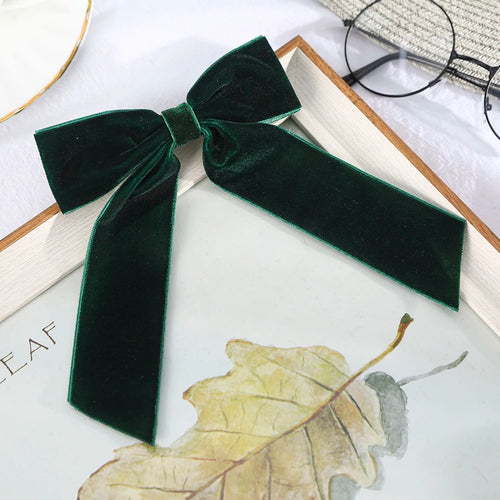 Bow Velvet Barrettes Women Temperament Ponytail Hairpin Hair Clip