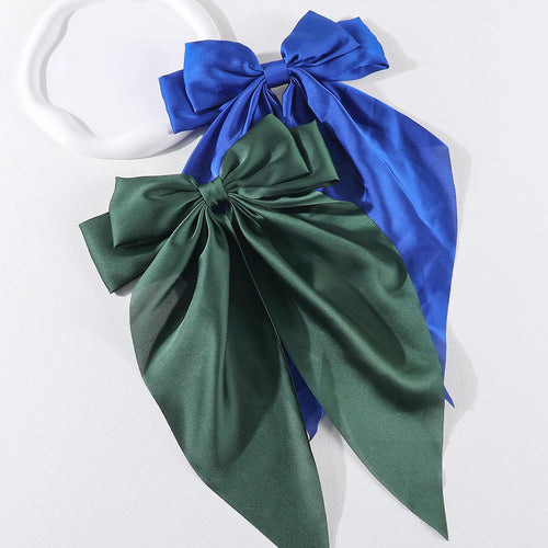2Pcs/Set Elegant Bow Ribbon Hair Clip Women Fashion Solid Bowknot
