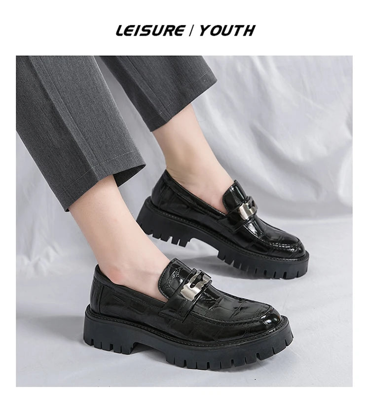 STRONGSHEN Men Oxford Shoes Leather Platform Casual Shoes Comfortable Formal Loafer Business Office Formal Dress Shoes 38-46