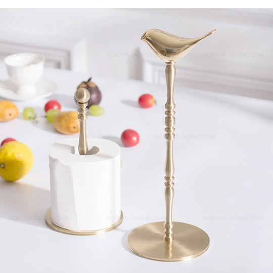 Light luxury brass paper towel holder simple kitchen roll Nordic