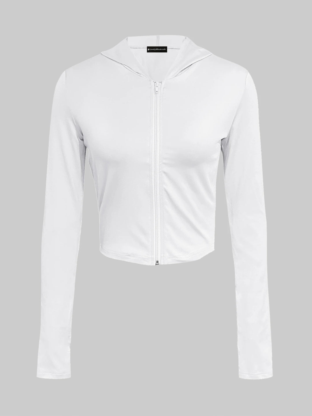 LW Hooded Collar Crop Top T-shirt Autumn Solid Color Long Sleeve Women's Hooded Crop Tops Slim Fit Short Streetwear Sporty sport