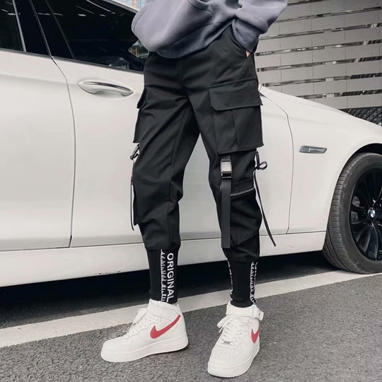Stylish Japanese Fashion Harajuku Hip Hop Men Pants Streetwear Cargo