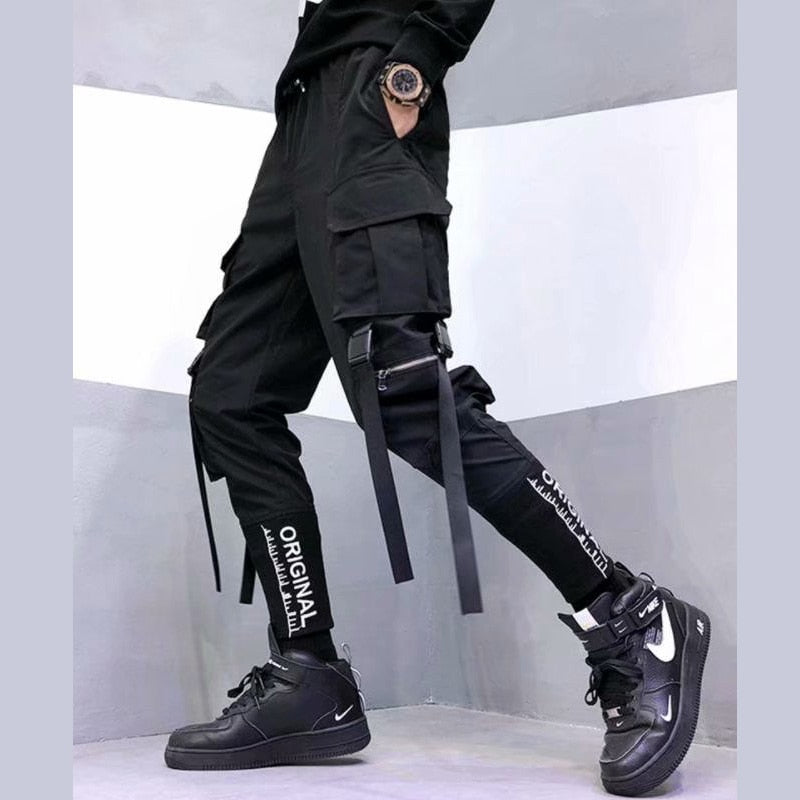 Stylish Japanese Fashion Harajuku Hip Hop Men Pants Streetwear Cargo