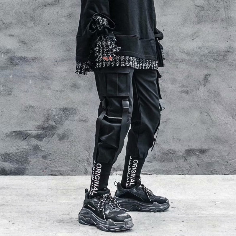 Stylish Japanese Fashion Harajuku Hip Hop Men Pants Streetwear Cargo