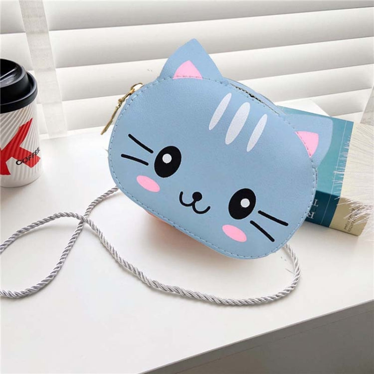 Children Mini Cute Cartoon Single Shoulder Bags(Blue Kitten)
