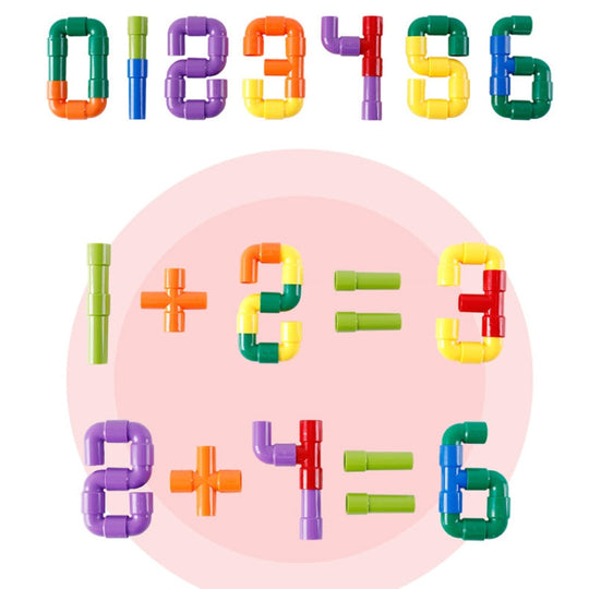 Children Educational Plastic Pipe Building Blocks Assembled Toy 72 PCS