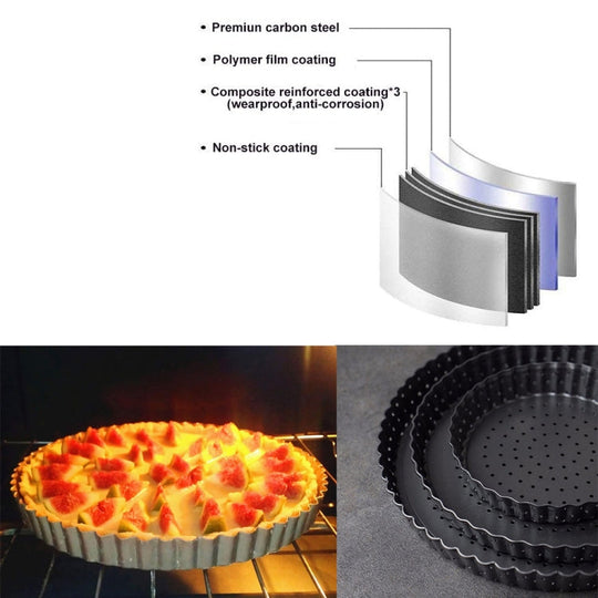 BM1075 Perforated Pizza Pan Kitchen Carbon Steel Non-stick Fruit Pie
