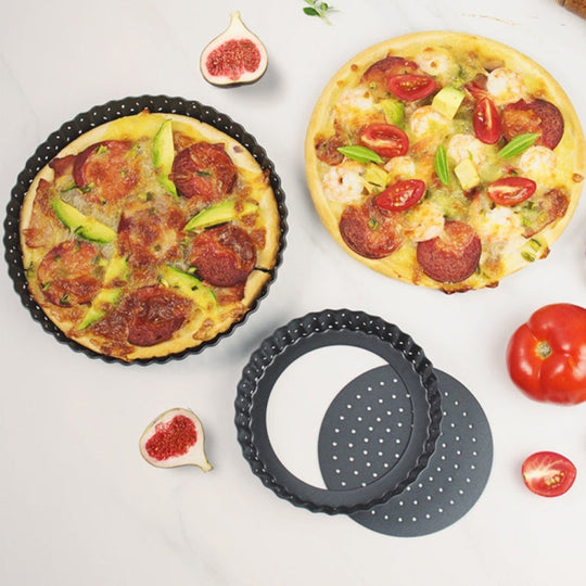 BM1075 Perforated Pizza Pan Kitchen Carbon Steel Non-stick Fruit Pie