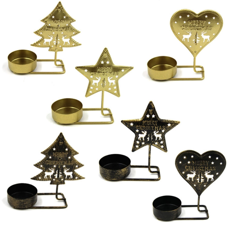 C Black Gold DH2303-03 Metal Retro Iron Art Candlesticks Ornament
