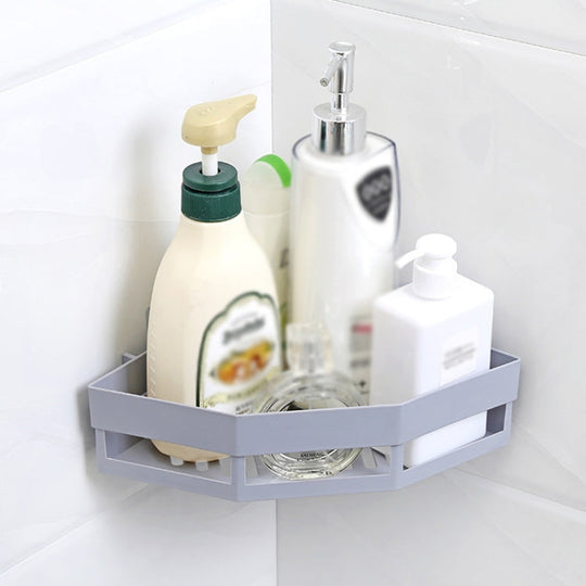 Triangle Shelf Kitchen Bathroom Toiletries Storage Rack(Gray)