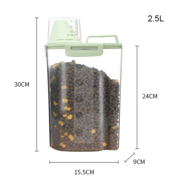 2.5L Pet Food Storage Bucket 4 Snap Dog Food Moisture Proof Sealed