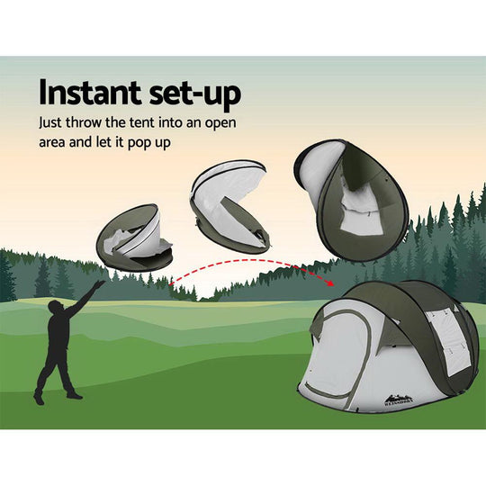 Weisshorn Instant Up Camping Tent 4-5 Person Pop up Tents Family