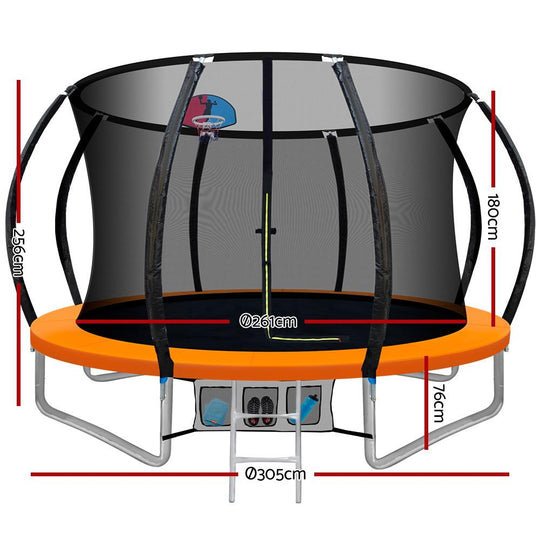 Everfit 10FT Trampoline for Kids w/ Ladder Enclosure Safety Net
