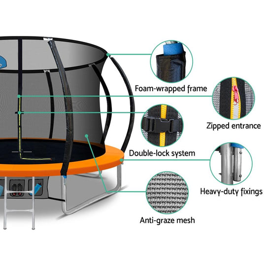 Everfit 10FT Trampoline for Kids w/ Ladder Enclosure Safety Net