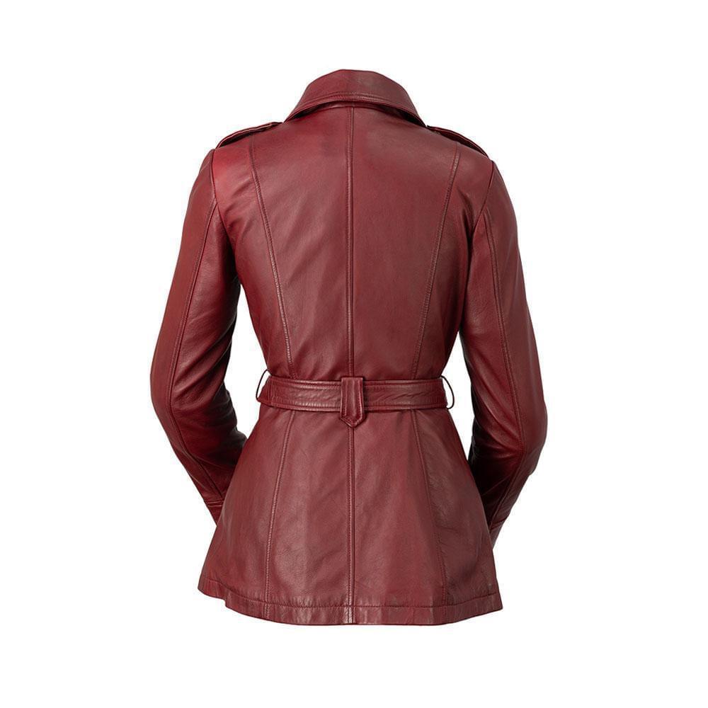 Monique Women's Leather Long Coat Jacket