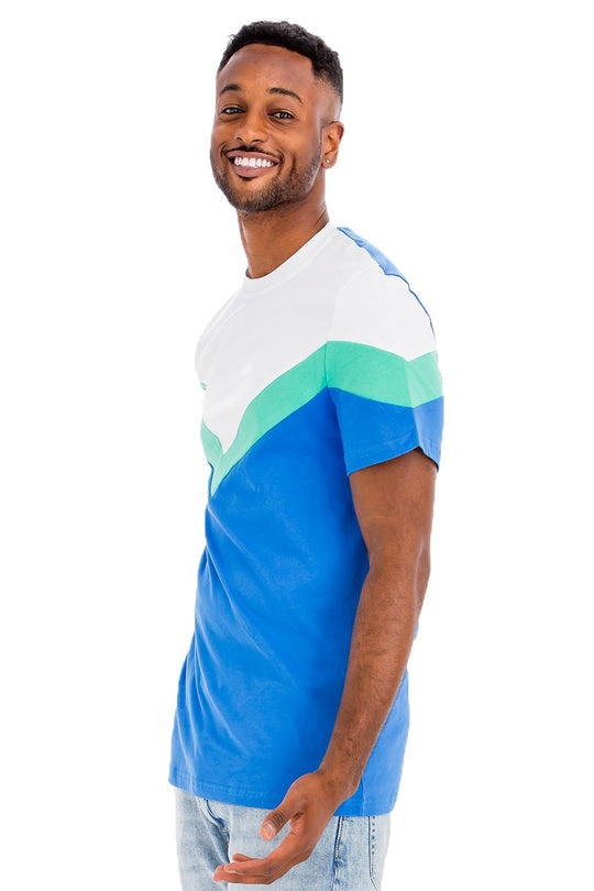 Chevron Colorblock Tee – Stylish and Comfortable Casual Wear