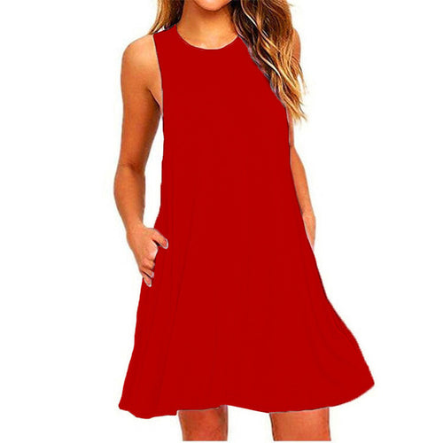 Women's Summer Casual Swing T-shirt Dresses Beach Cover Up With