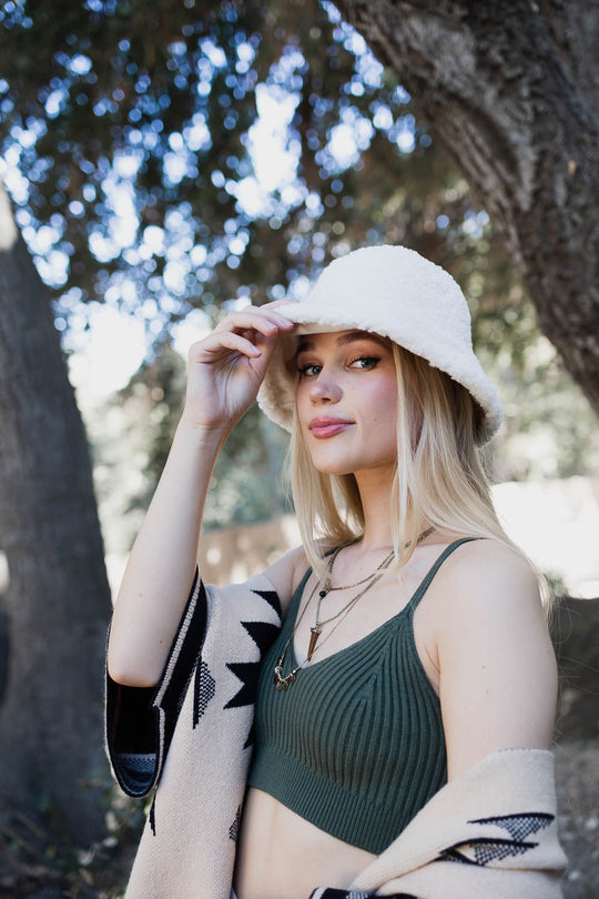 Reversible Teddy Suede Bucket Hat