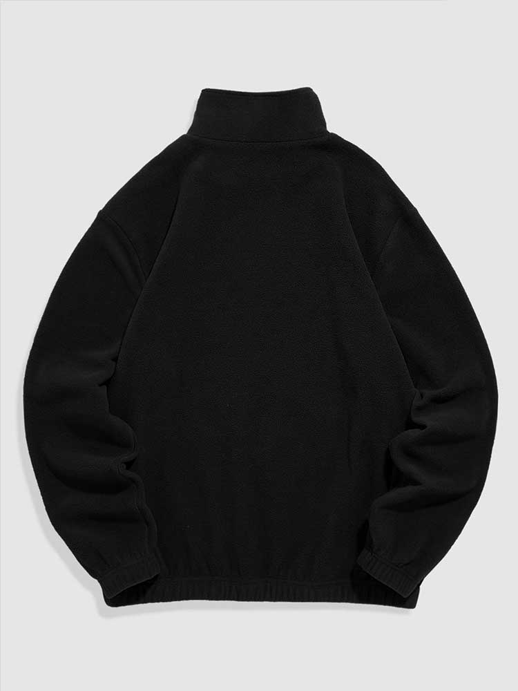 Zaful Hoodie For Men Fuzzy Polar Fleece Sweatshirt Letter Embroidered