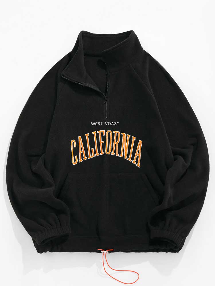 ZAFUL Men's Hoodies Fluffy Fleece Warm Sweatshirts Letters Embroidered