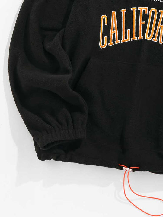 ZAFUL Men's Hoodies Fluffy Fleece Warm Sweatshirts Letters Embroidered