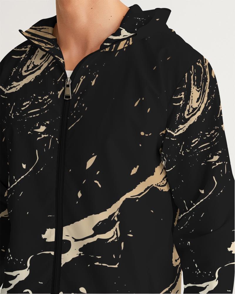 Mens Lightweight Windbreaker Jacket with Hood and Zipper Closure
