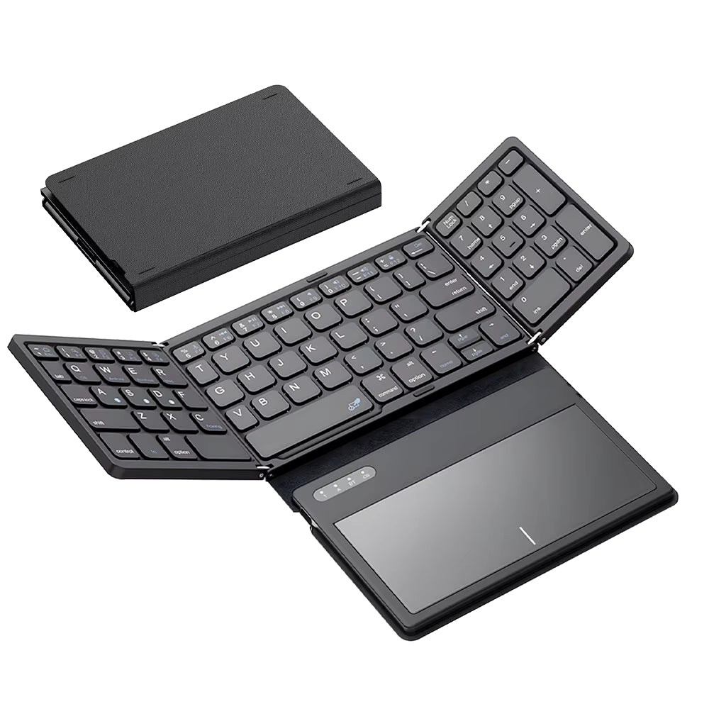 Portable Quadruple Folding Wireless Bluetooth Keyboard 