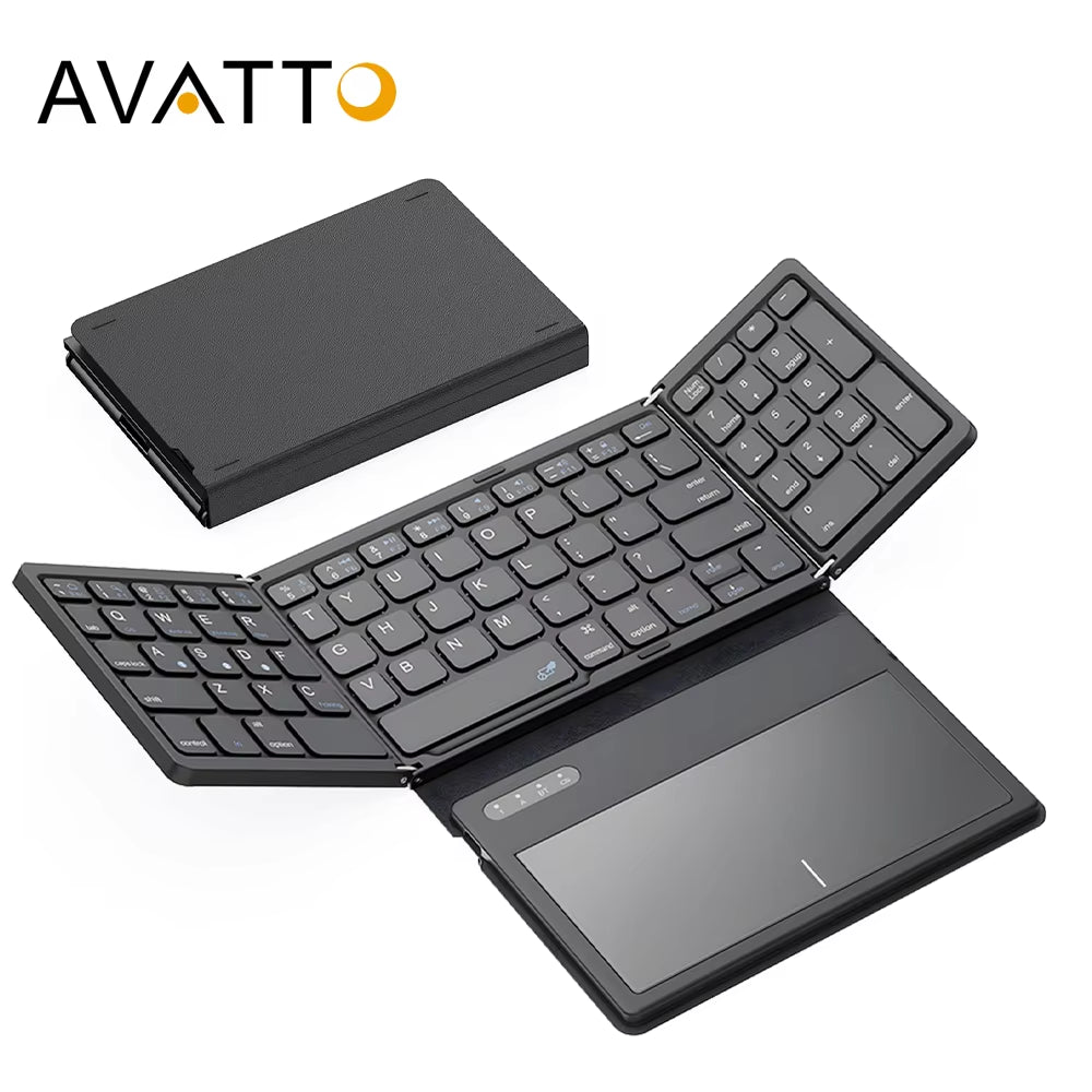 Portable Quadruple Folding Wireless Bluetooth Keyboard 