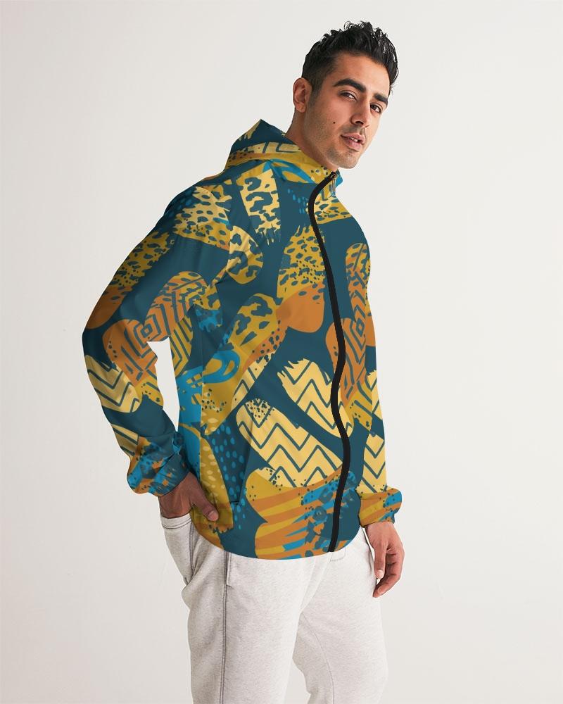 Mens Lightweight Windbreaker Jacket with Hood and Zipper Closure -