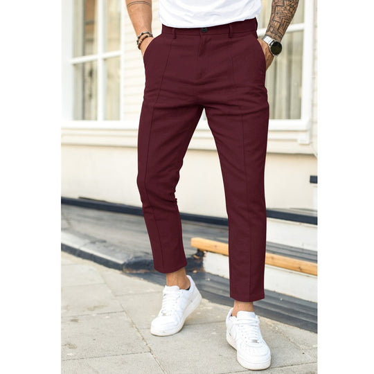 Men'S Double Fold Line  Casual Suit Pants