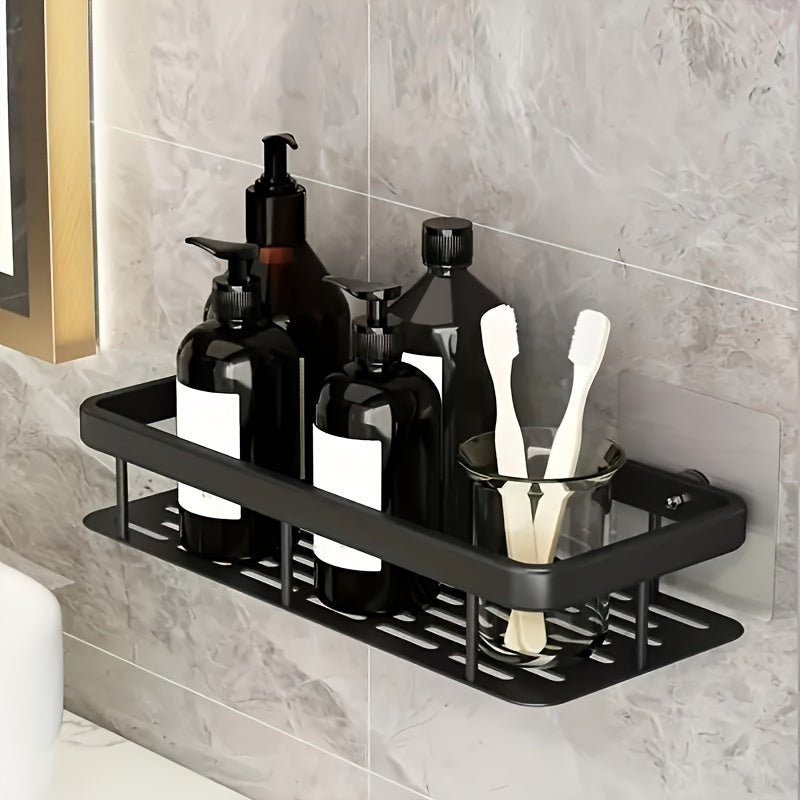 NoDrill Black Aluminum Shower Caddies  High Capacity Organizer