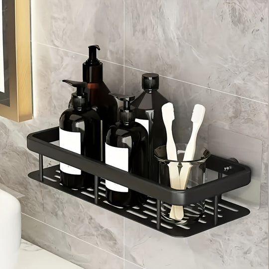 NoDrill Black Aluminum Shower Caddies  High Capacity Organizer