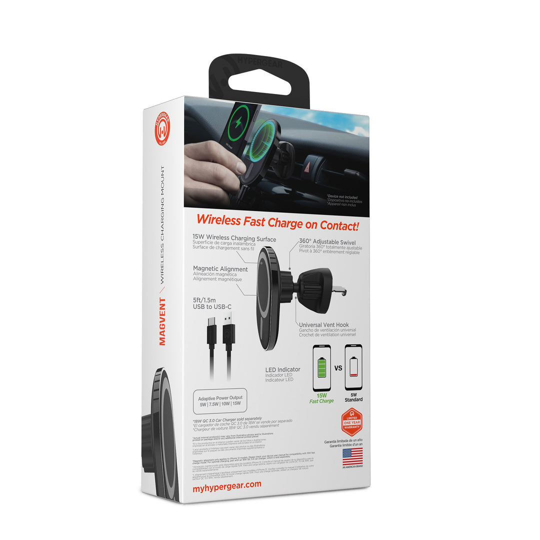 HyperGear MagVent Wireless Car Charging Mount for iPhone 13 (15454-HYP