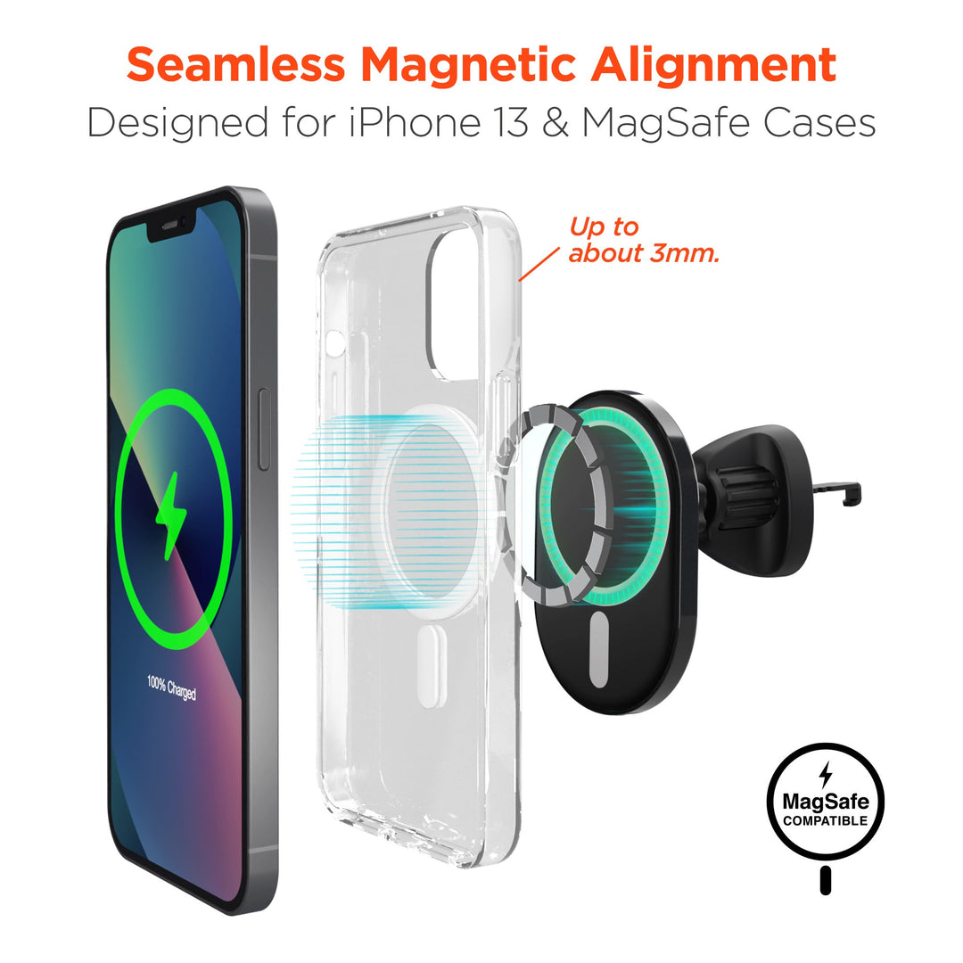 HyperGear MagVent Wireless Car Charging Mount for iPhone 13 (15454-HYP