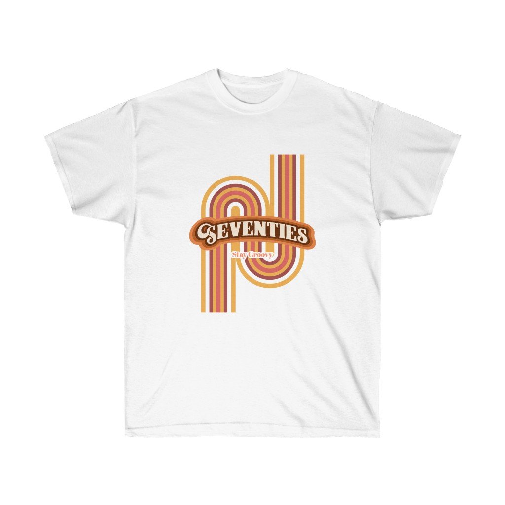 Womens Retro 70's Cotton T-Shirt.