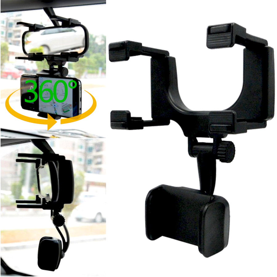 360° Car Rearview Mirror Phone Holder