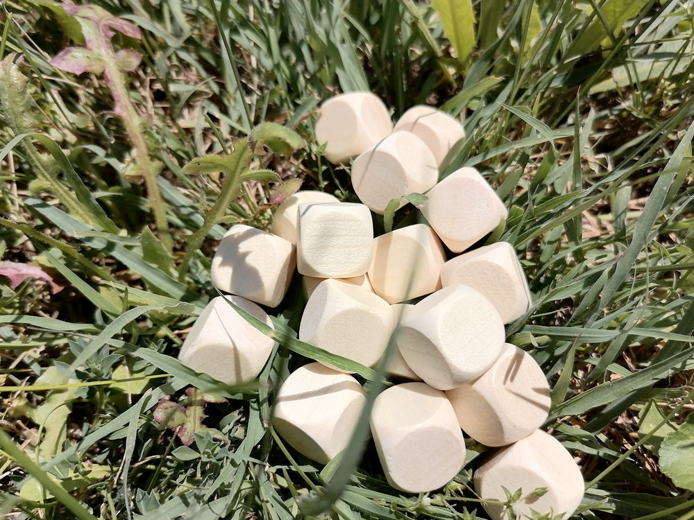 Wooden Dice, Blank Unpainted Beech Arts &amp; Crafts Blanks