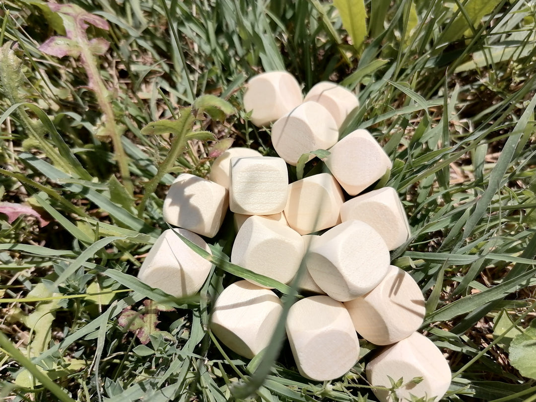 Wooden Dice, Blank Unpainted Beech Arts &amp; Crafts Blanks