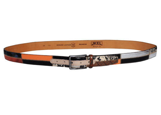 Rainbow Black Brown Leather Men Belt