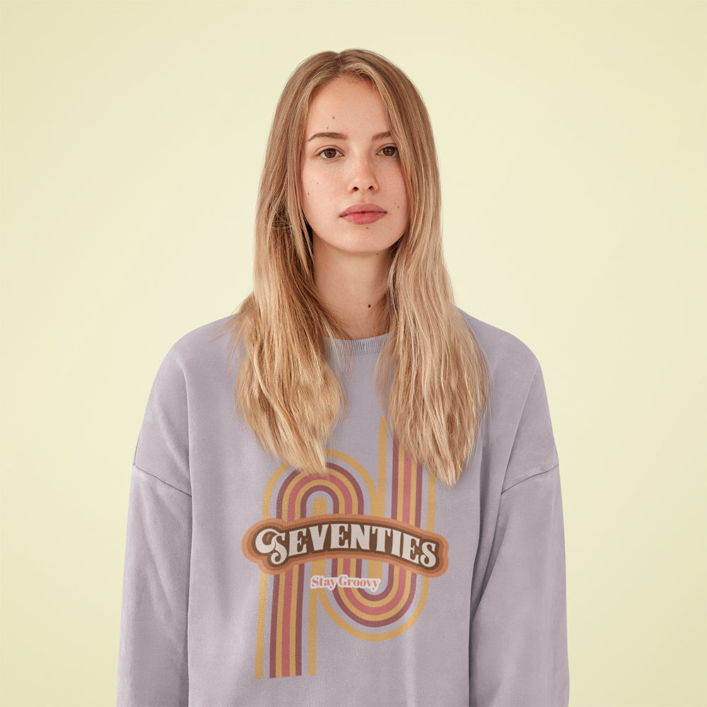 Womens Retro 70's Crewneck Sweatshirt.