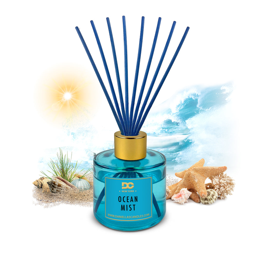 DANIELLA'S CANDLES Ocean Mist Reed Diffuser Set Blue 3.4oz/100mL