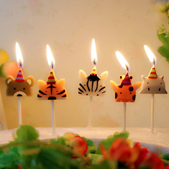 5PCS/Set Cute Animal birthday Candles