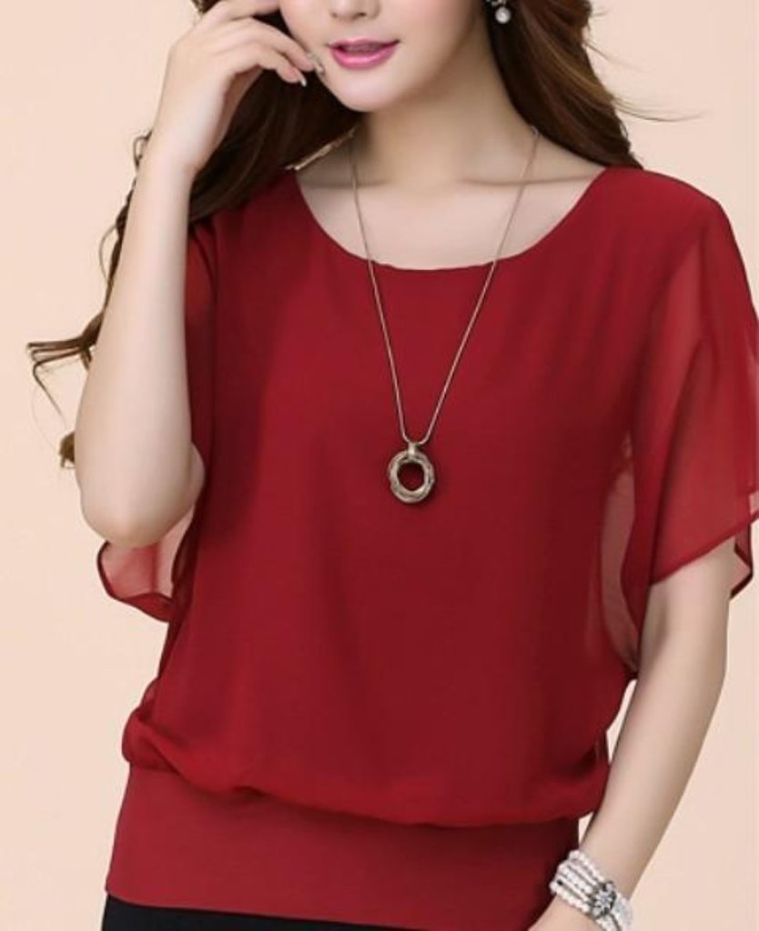 Womens Batwing Chiffon Blouse.
