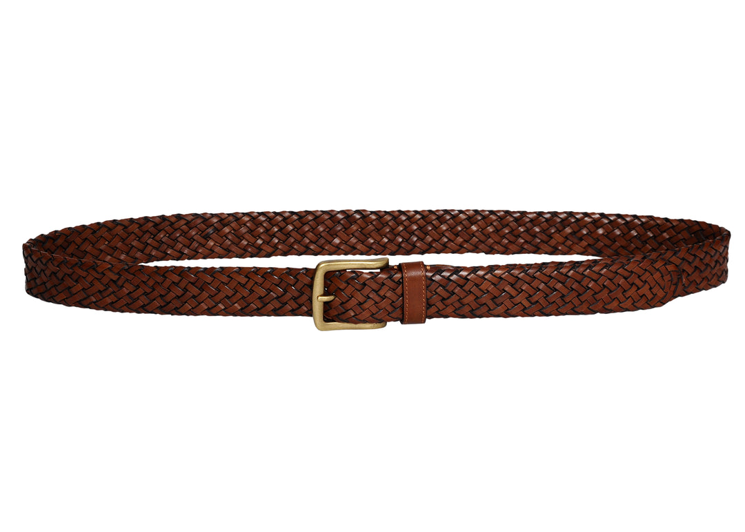 Galata Tan Plaited Leather Men Belt