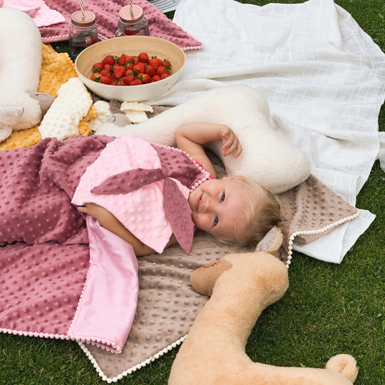 2-in-1 Baby Comforter Blanket, Dusty Rose